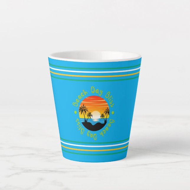 Latte Diversão ao Sol Caneca de Café Personalizada de Ve (Frente)