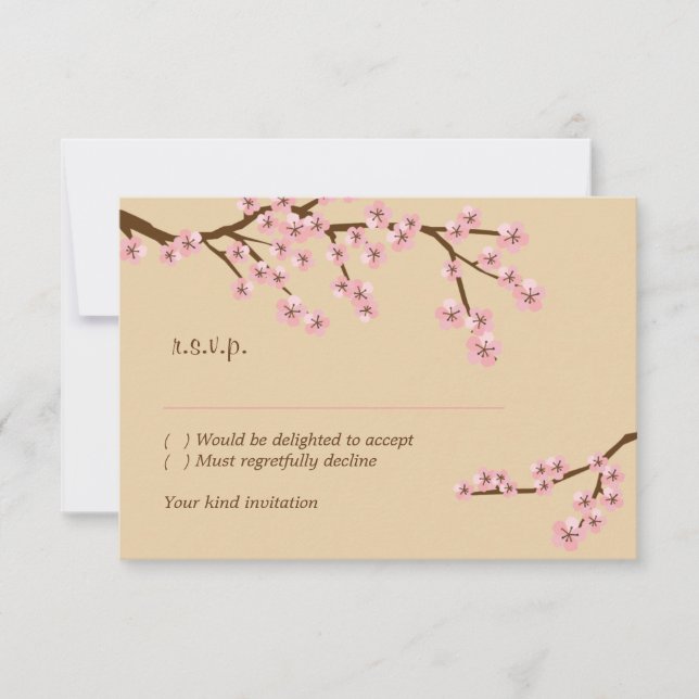 Latte e Flor de Cerejeira Rosa RSVP c/ envelopes (Frente)