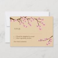 Latte e Flor de Cerejeira Rosa RSVP c/ envelopes