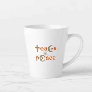Latte Ensine Paz   Caneca de Café com Leite