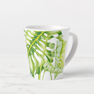 Latte Esculturas de folhas em uma pequena caneca de café