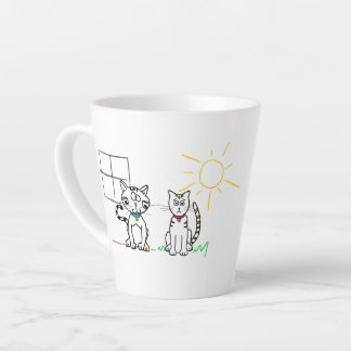 Latte Gato de Casa, Gato de Celeiro - caneca de café