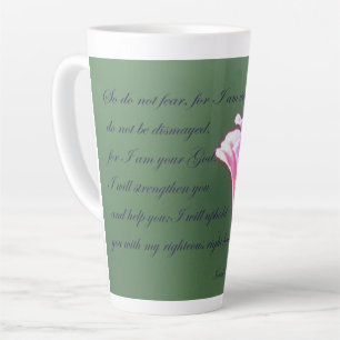 Latte Isaiah 41:10 caneca de café