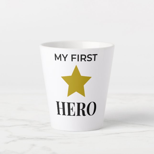 Latte Minha Primeira Caneca de Café do Herói – Presente  (Frente)