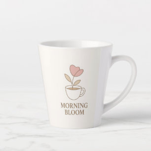 Latte Morning Bloom Caneca de Café Floral Estética