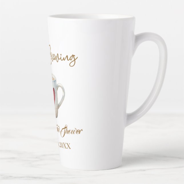 Latte O amor está fervendo caneca de café branco coração (Direita)