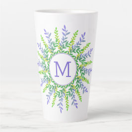 Latte O seu monograma na caneca de café com leite