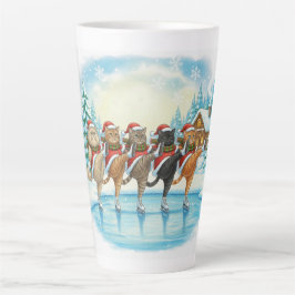 Latte Patinadores de Gatos de Natal, Caneca de Café