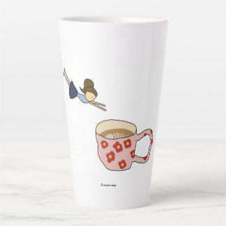 Latte Pulando na caneca de café