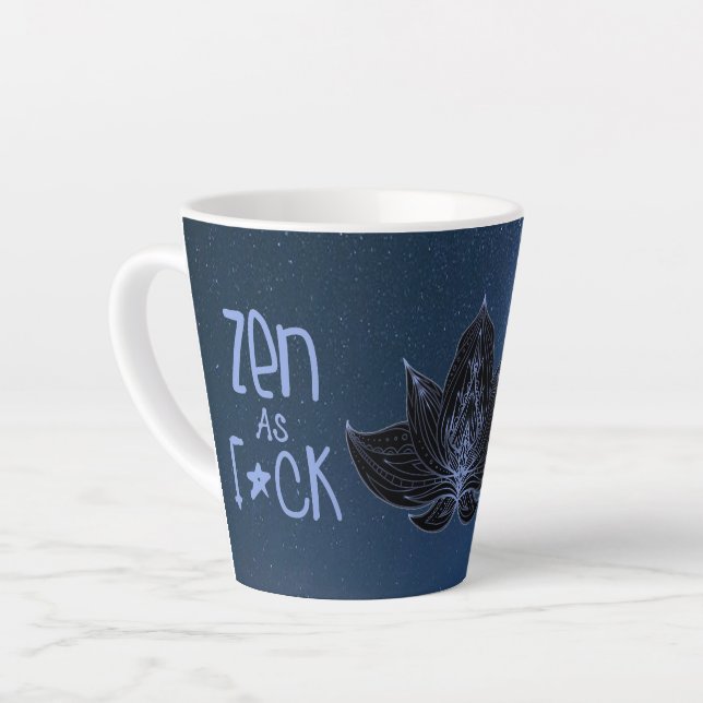 Latte ZEN AS FCK Presentes Engraçados Caneca de Café (Ângulo esquerdo)