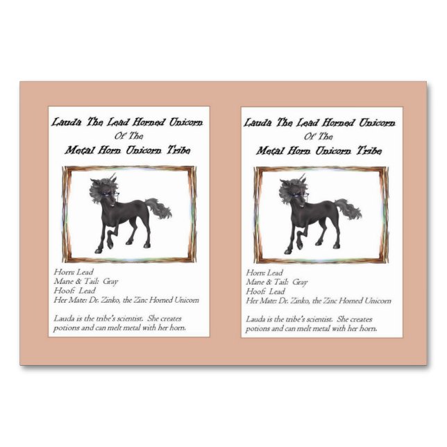 Lauda O Cartão De Comércio Da Unicorn Com Chefia D (Frente)