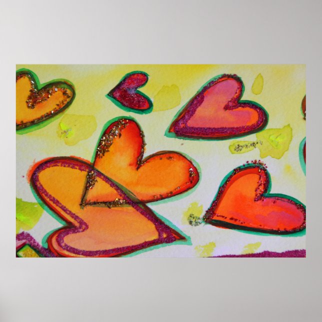 Laugh Hearts Painting Art Impressão (Frente)