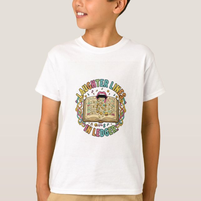 Laughter Lines in Ledger – Smart Humor T-Shirt (Frente)