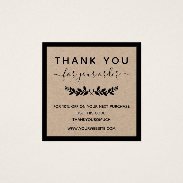 Laurel Wreath Kraft Paper Obrigado Pela Ordem (Frente)