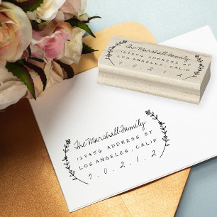 Laurels Florais Carimbo de Borracha Personalizado