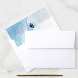 Lava azul clara com aquarela e Solteiro com anêmon