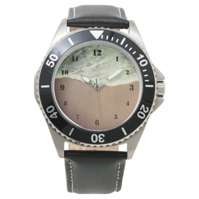 Lava branca oceânica no relógio de praia (Frente)