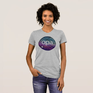 Lava colorida do logotipo OPA da T-shirt feminina