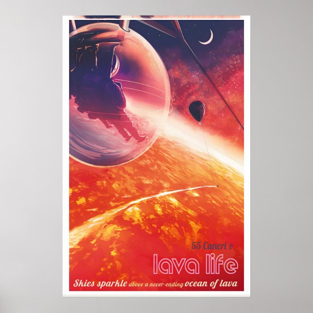 Lava Life NASA Impressão de Poster de Viagem Espac (Frente)