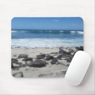 Lava Rock Beach Ocean Waves Mouse Pad