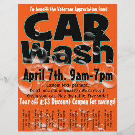 Lavagem De Carros. Lava-roupa. Folheto de promocio