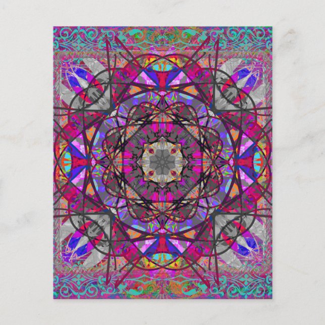 Lavanda Aqua Boho Mandala (Frente)