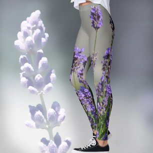 Lavanda Blossomas Leggings Botânicas Florais