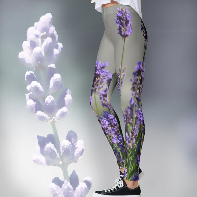 Lavanda Blossomas Leggings Botânicas Florais (Criador carregado)