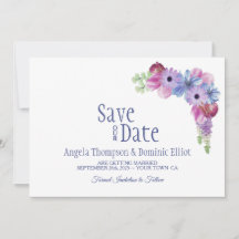 Lavanda Blue Floral Weding Date