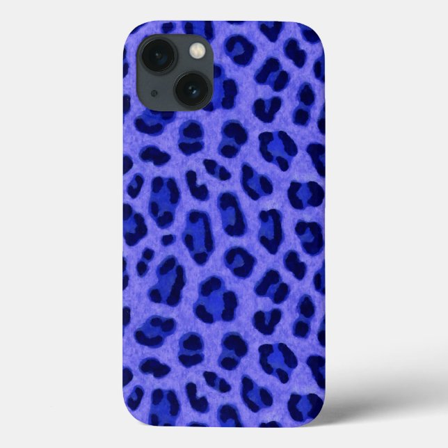 Lavanda Blue Leopard Animal Print Skin Pattert   (Verso)