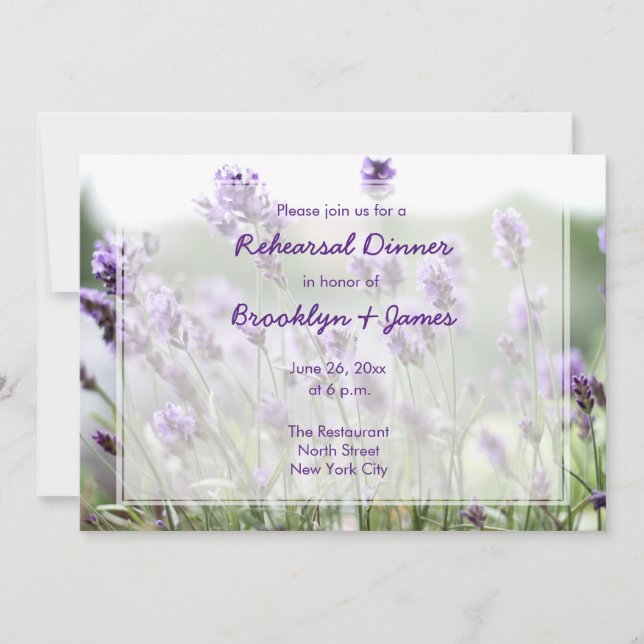 Lavanda Bohemian - Convites de ensaio de casamento (Frente)