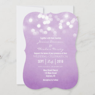 Lavanda Bokeh Glitter Lights Convite De Casamento