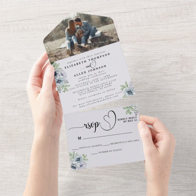 Lavanda Botânica Foto de Casamento Floral de Boho  (Aba destacável)
