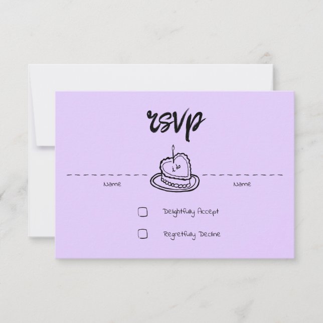 Lavanda da placa RSVP de Penmanship (Frente)