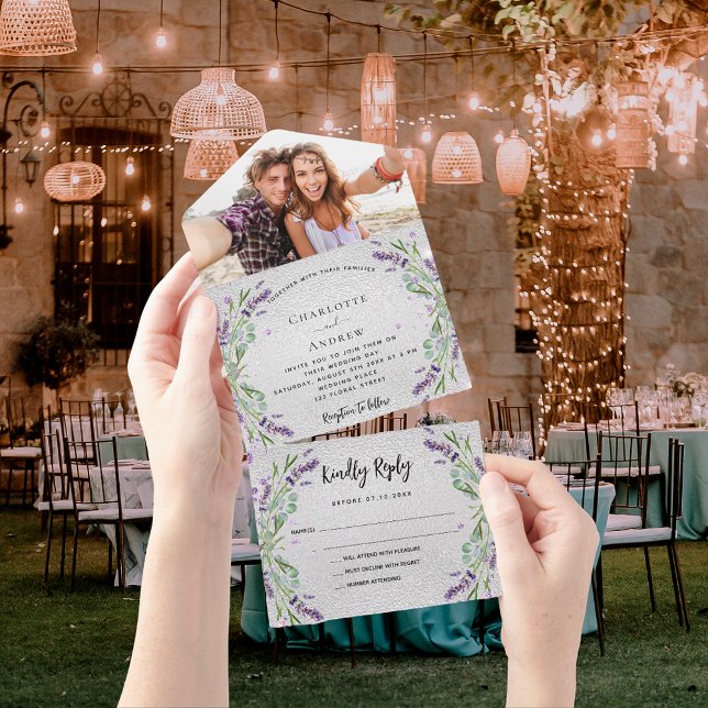 Lavanda de flores violeta-prata, foto de casamento (Criador carregado)