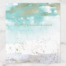 Lavanda de Turquesa Dourada Aquarela