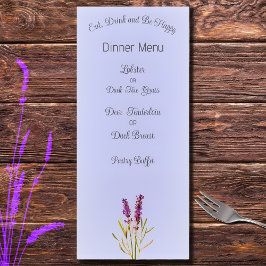 Lavanda de Vintage - cartão de menu