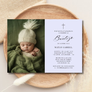 Lavanda do México Convite De Bautizo Foto