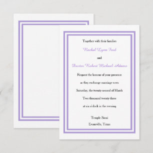 Lavanda Dupla - Convite de Casamento 3x5