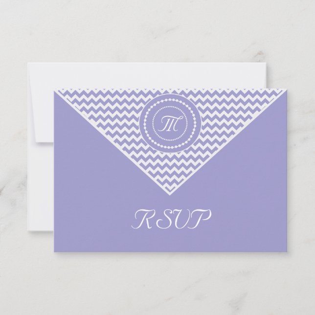 Lavanda e Chevron Branco RSVP (Frente)