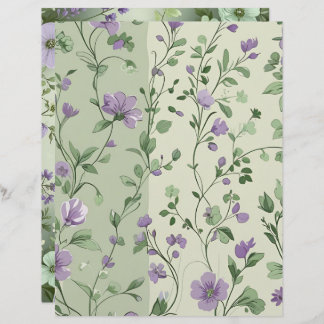 Lavanda e Design Floral Verde