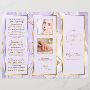 Lavanda Elegante e Folheto de Agato Dourado