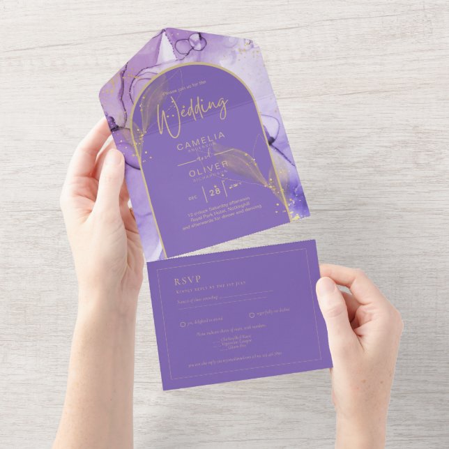 Lavanda enigmática e Casamento Dourado com Púrpura (Aba destacável)