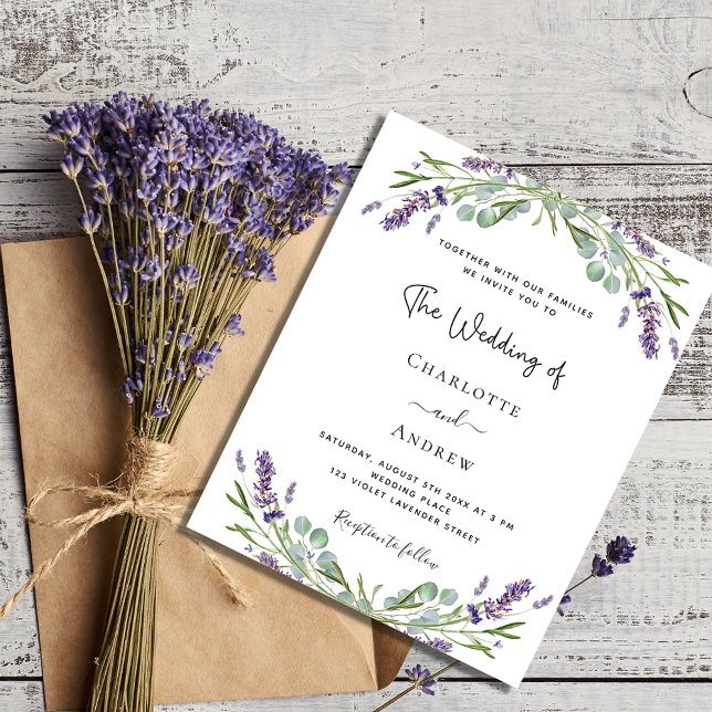Lavanda eucalipto convite para o orçamento do casa (Criador carregado)