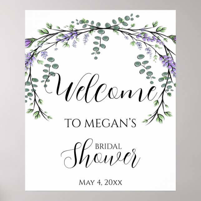 Lavanda eucalyptus boho greenery poster (Frente)