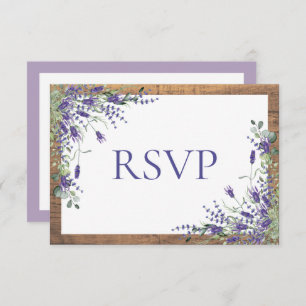 Lavanda Eucalyptus Botanical Wood Weding RSVP