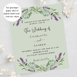 Lavanda eucalyptus sage convite para casamento