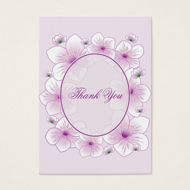 Lavanda Flor Romântico Obrigado Minicard (Frente)