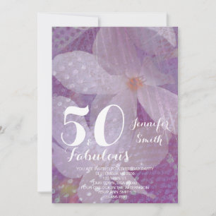 Lavanda Floral 50 e Convite de Aniversário Fabulo