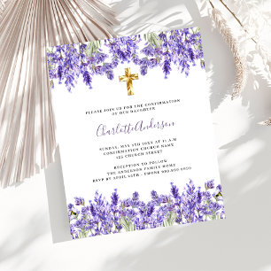 Lavanda floral Convite de confirmação